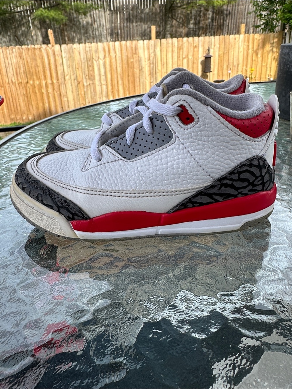 Nike Air Jordan 3 Retro TD "Fire Red" / Cement Gray Size 10C Toddler/Kids